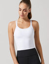 Active Stores - Lilybod Monica Cropped Shelf Bra Tank White - Lilybod