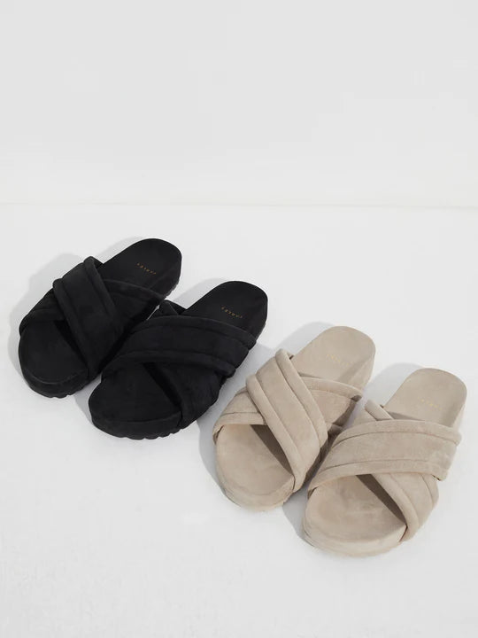 Active Stores - Varley -  Mink Stone Ronley Quilted Slides - Varley