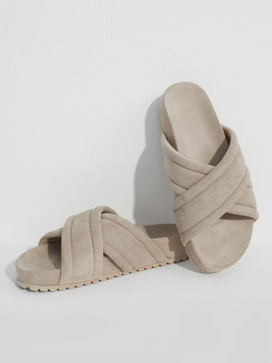 Active Stores - Varley -  Mink Stone Ronley Quilted Slides - Varley